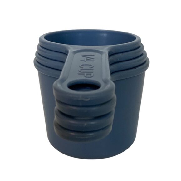Vintage Rubbermaid Plastic Measuring Cups Set of 4 Country Blue Baking Cooking - Picture 3 of 9